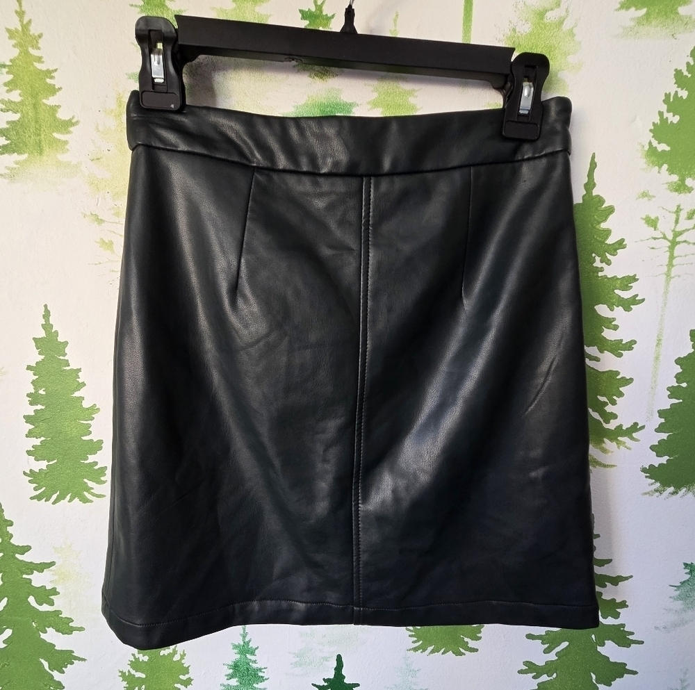 Fremch Connection Faux Leather Mini Skirt
